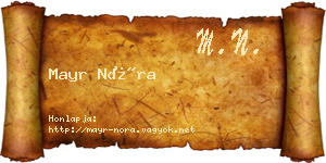 Mayr Nóra névjegykártya